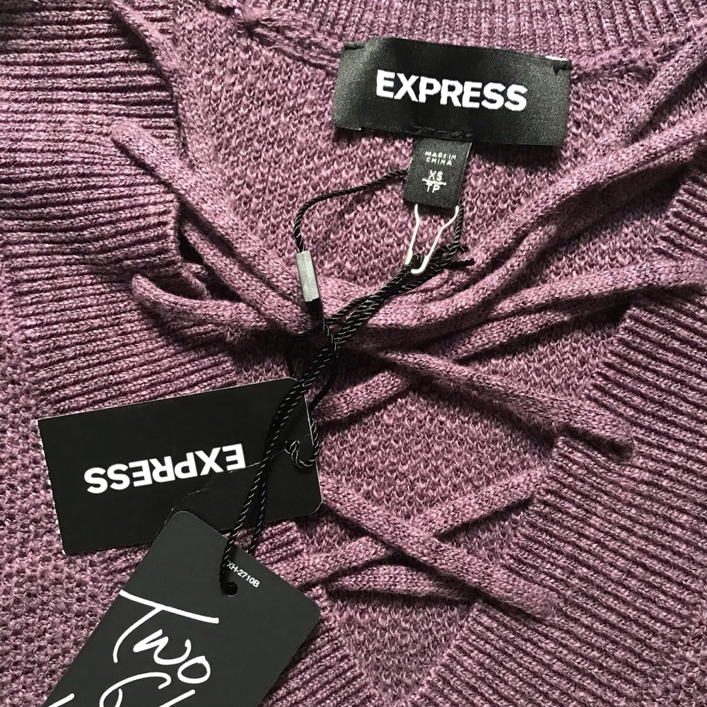 ‼️SOLD‼️ Express Cold Shoulder Knit Sweater - Picture 2 of 3